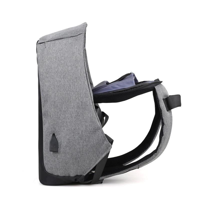 Borsa antifurto da uomo Zaino per laptop Zaino da viaggio Carica USB College
