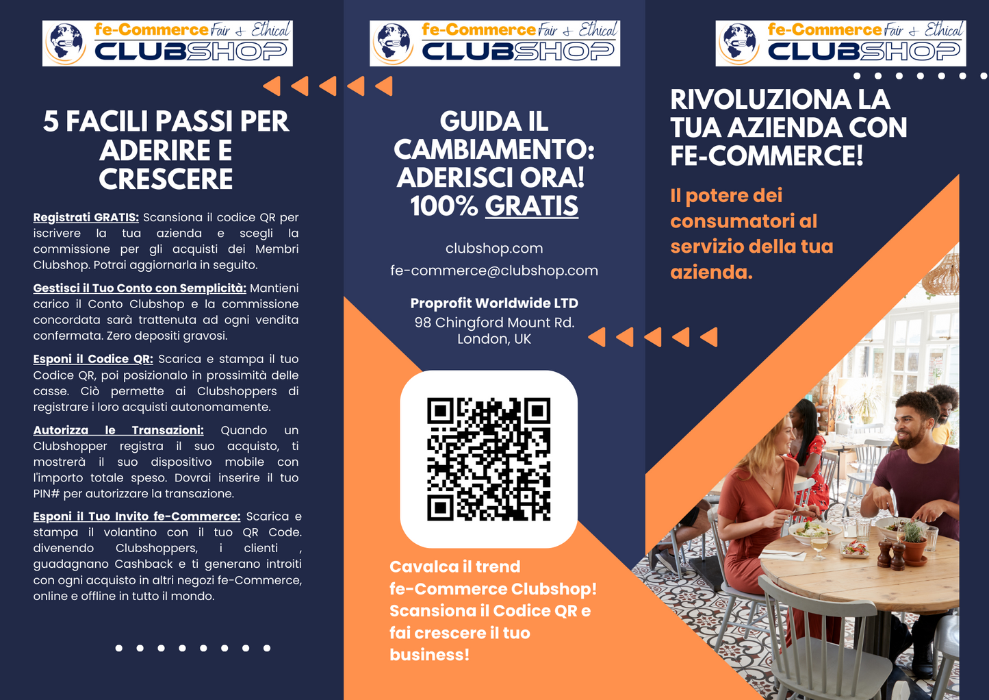 Iscrivi Negozi fe-Commerce con Pieghevole 6 facciate personalizzabile con il tuo QR Code