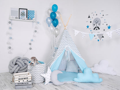 Child's Teepee Set Blue Nap