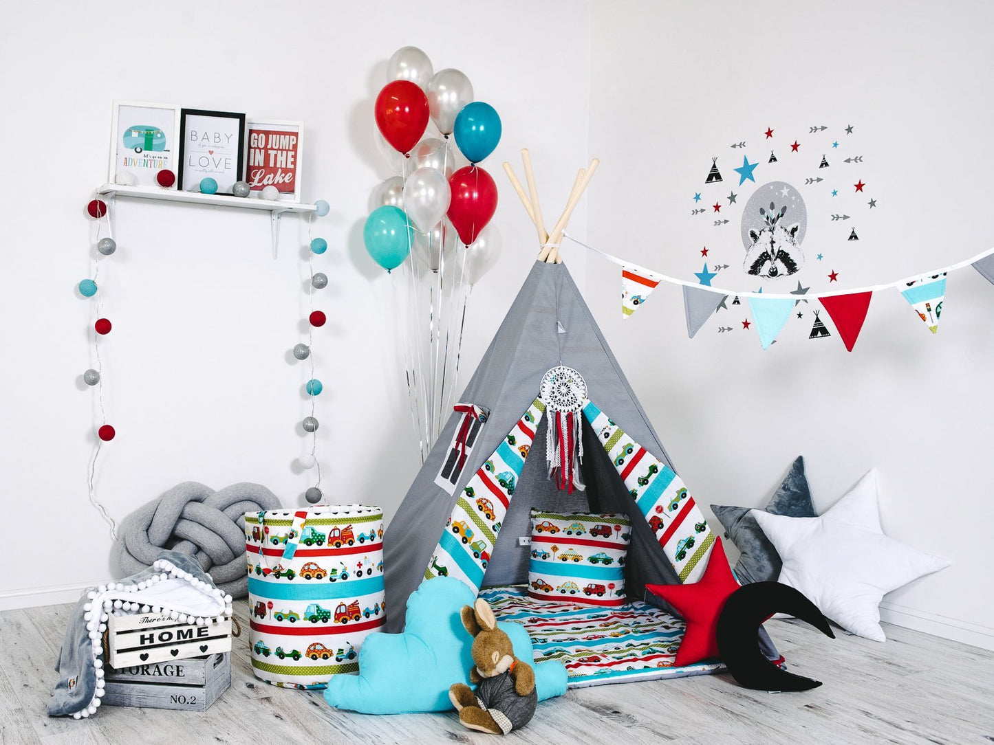 Set Teepee per bambini, gara automobilistica