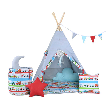 Set Teepee per bambini, gara automobilistica