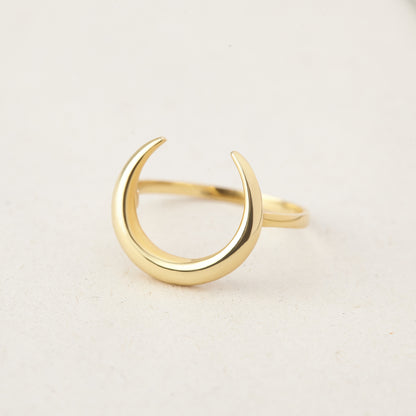 Anello a mezzaluna Anello in corno d'argento