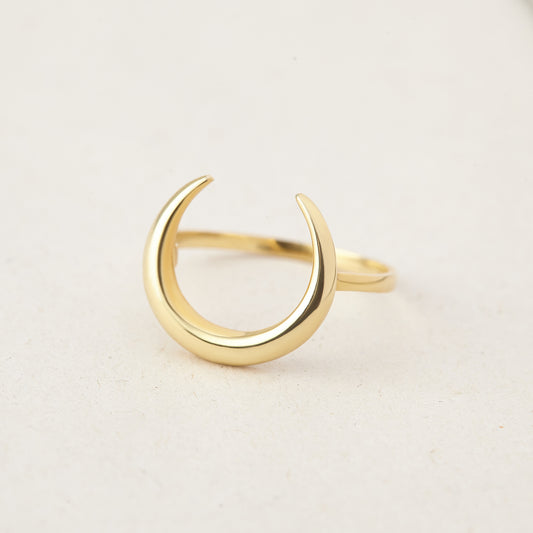Anello a mezzaluna Anello in corno d'argento