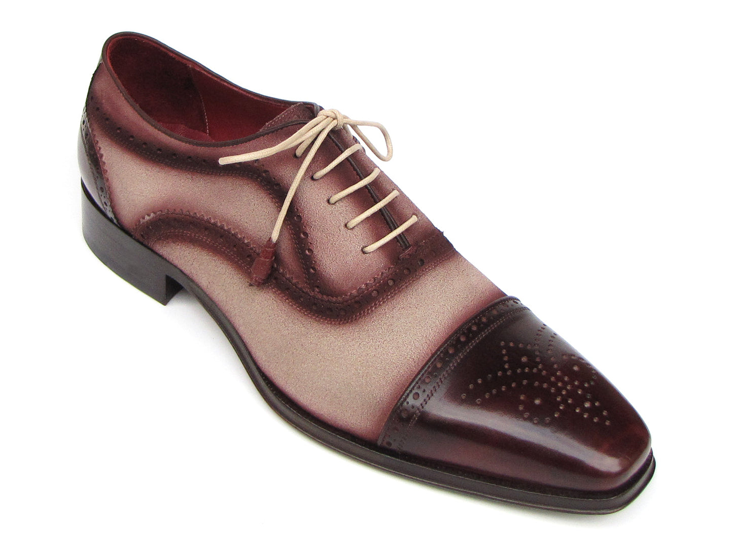 Paul Parkman Scarpe Oxford Captoe Bordeaux, Beige (ID#024-BRR)