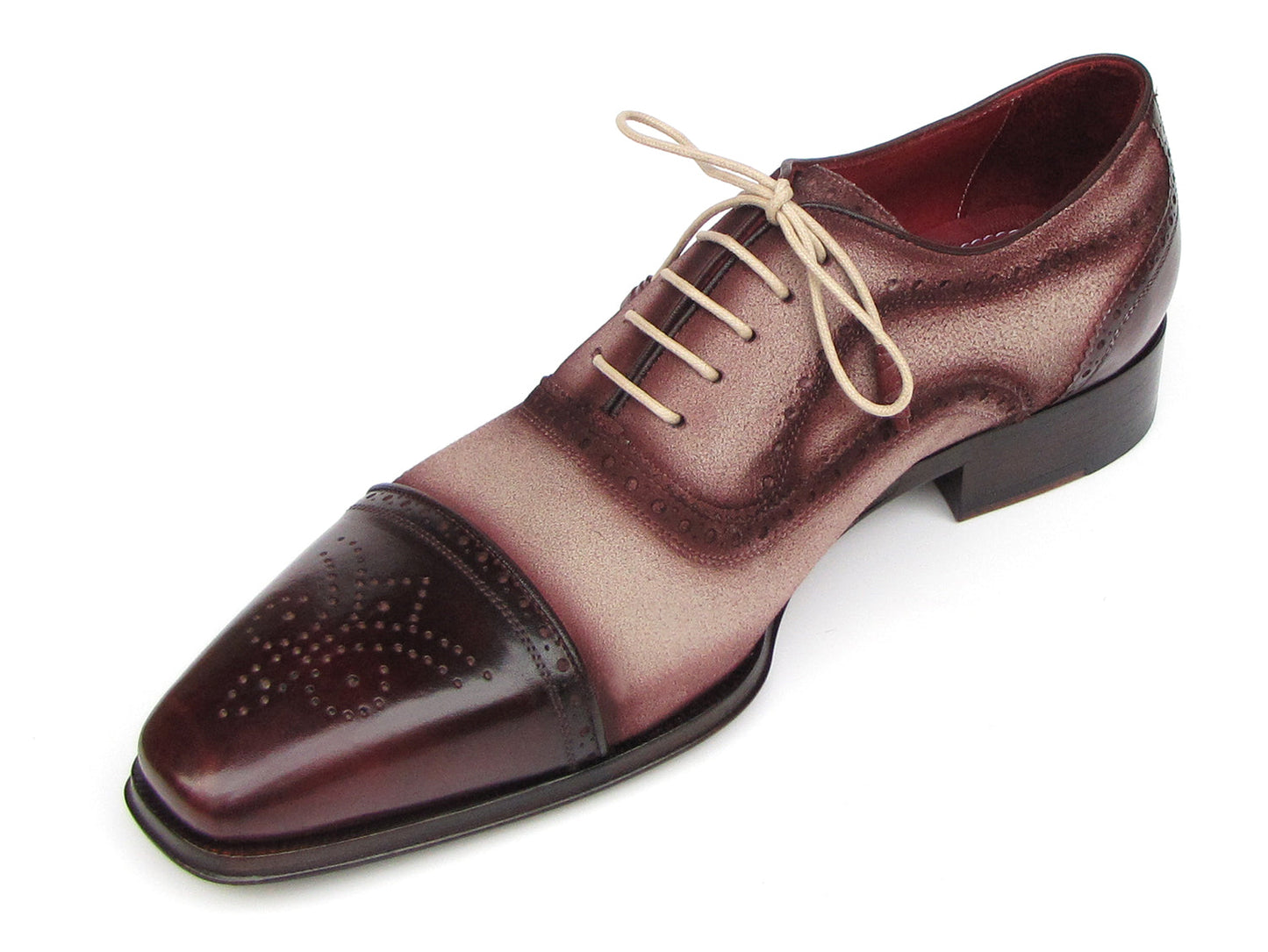 Paul Parkman Scarpe Oxford Captoe Bordeaux, Beige (ID#024-BRR)