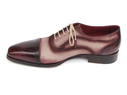 Paul Parkman Scarpe Oxford Captoe Bordeaux, Beige (ID#024-BRR)