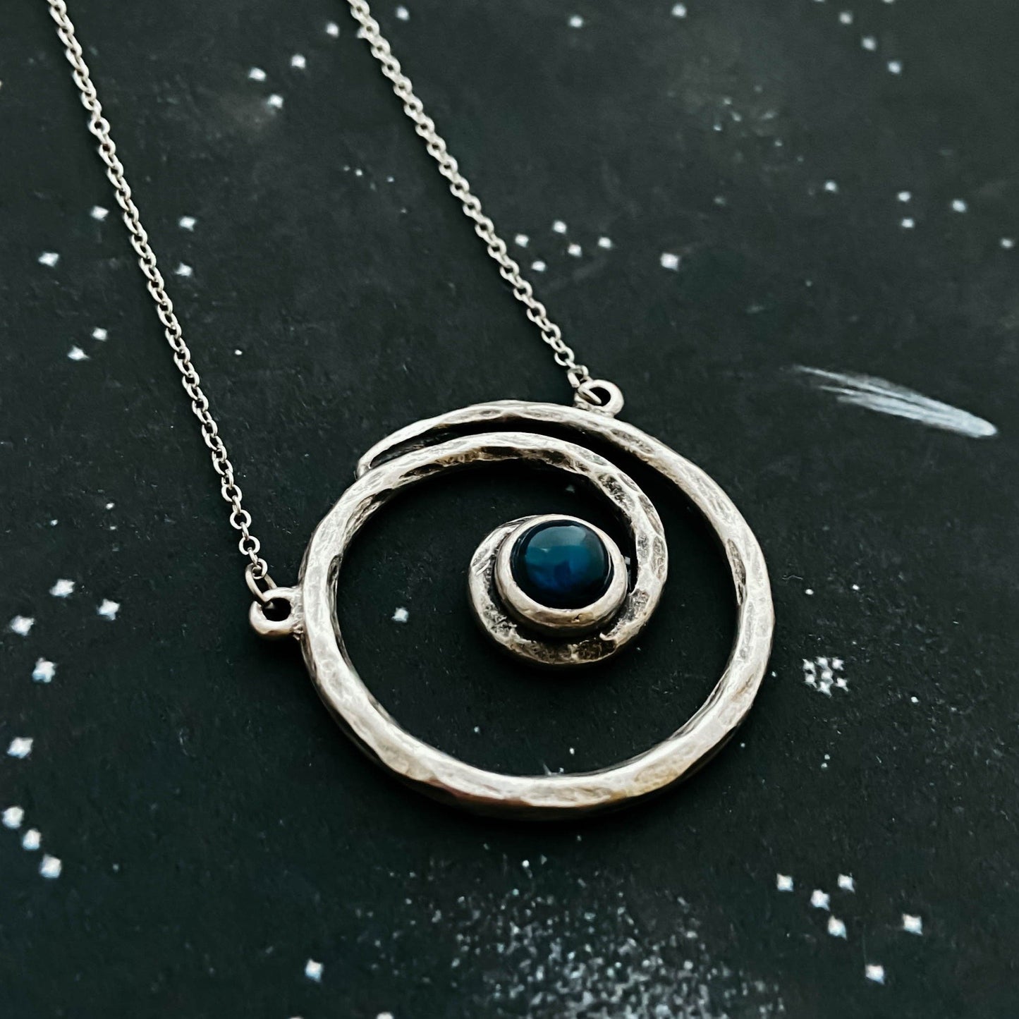 Set di gioielli della Via Lattea - Collana e orecchini in argento a spirale con