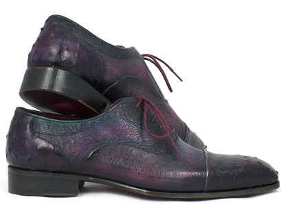 Paul Parkman Men's Genuine Ostrich Captoe Oxfords Purple (ID#24XS-PRP)