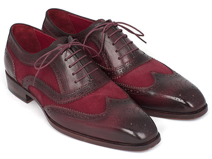 Paul Parkman Oxford da uomo in pelle scamosciata e pelle di vitello Bordeaux