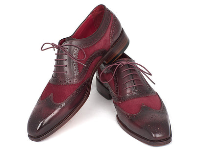 Paul Parkman Oxford da uomo in pelle scamosciata e pelle di vitello Bordeaux