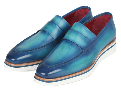 Paul Parkman Mocassini Casual Eleganti da Uomo Blu (ID#183-BLU-TRQ)