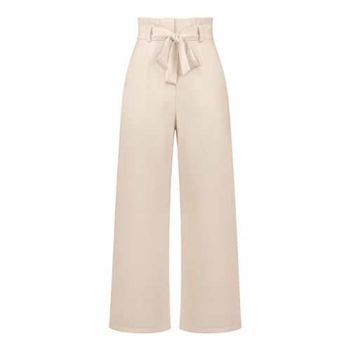 Pantaloni casual da donna a gamba larga con cintura