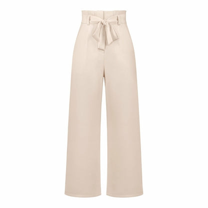 Pantaloni casual da donna a gamba larga con cintura