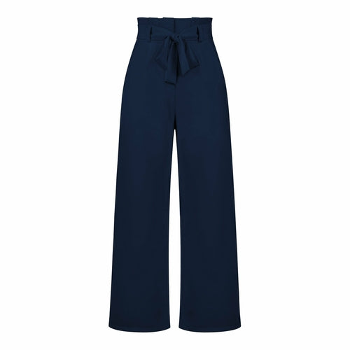 Pantaloni casual da donna a gamba larga con cintura