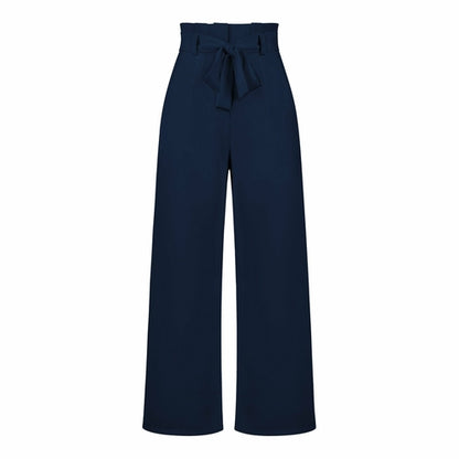 Pantaloni casual da donna a gamba larga con cintura