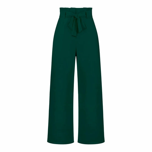 Pantaloni casual da donna a gamba larga con cintura