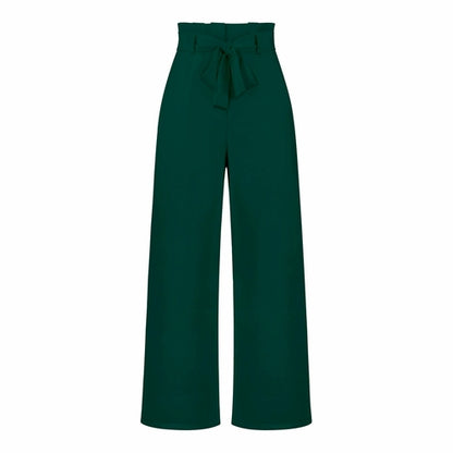 Pantaloni casual da donna a gamba larga con cintura