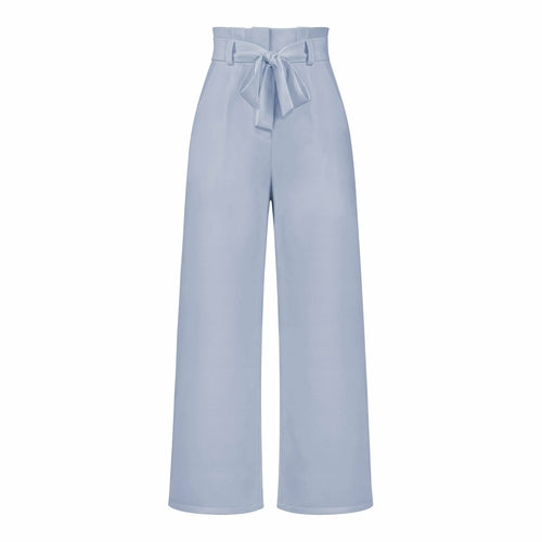 Pantaloni casual da donna a gamba larga con cintura