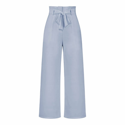 Pantaloni casual da donna a gamba larga con cintura