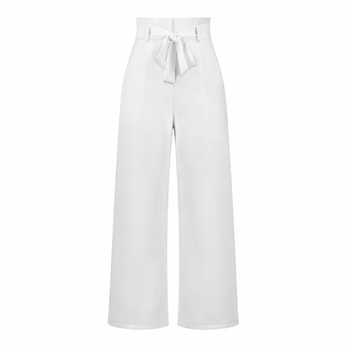 Pantaloni casual da donna a gamba larga con cintura