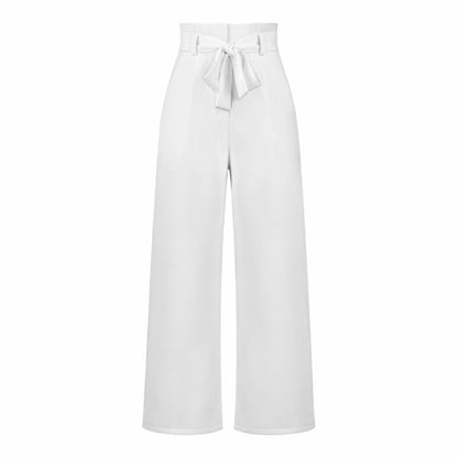 Pantaloni casual da donna a gamba larga con cintura