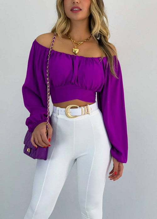 Lantern Sleeve Sexy Lace-up Sleeve Shirt