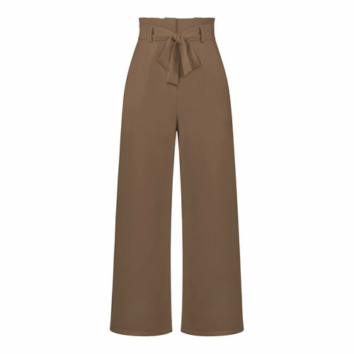 Pantaloni casual da donna a gamba larga con cintura