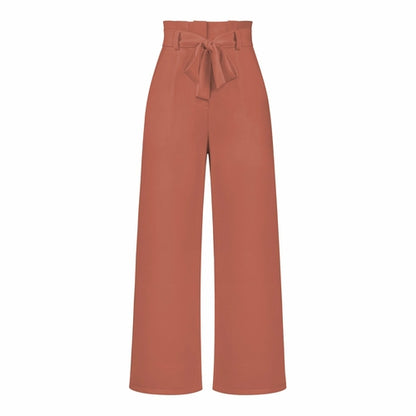 Pantaloni casual da donna a gamba larga con cintura