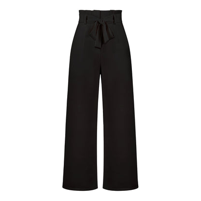 Pantaloni casual da donna a gamba larga con cintura