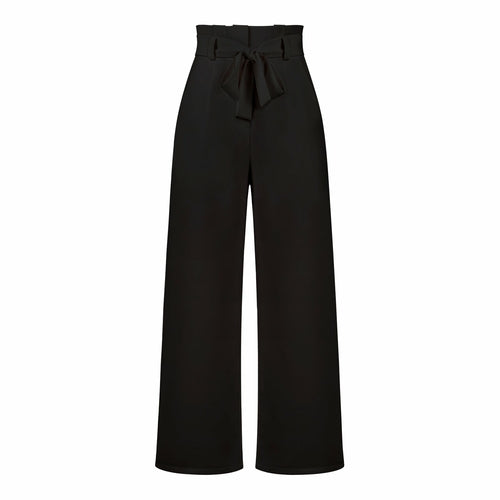 Pantaloni casual da donna a gamba larga con cintura