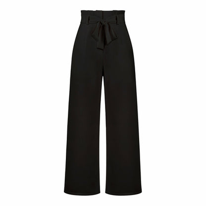 Pantaloni casual da donna a gamba larga con cintura