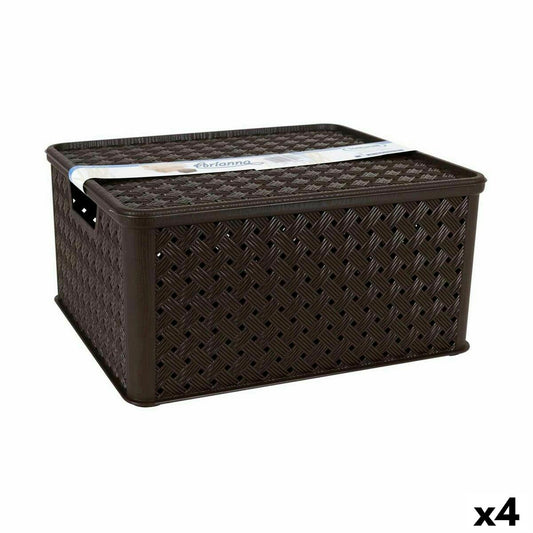 Storage Box with Lid Tontarelli Arianna 33,5 x 29,5 x 16,5 cm (4 Units)