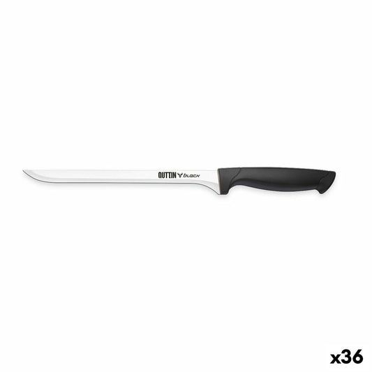 Ham knife Quttin Black Black Silver 22 cm (36 Units)