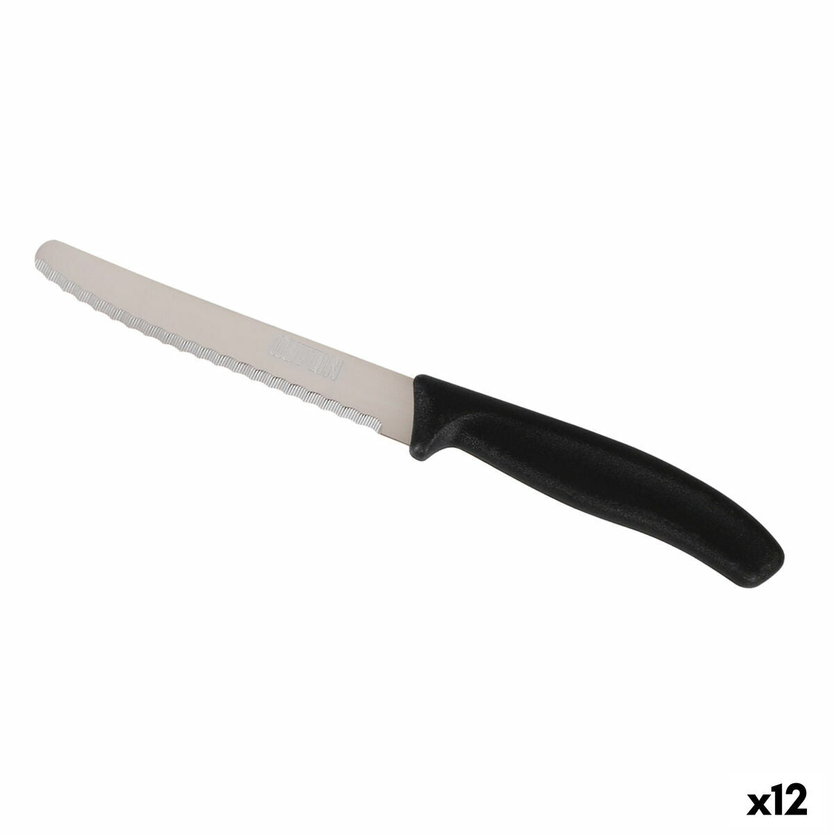Knife Set Quttin Black Silver 6 Pieces 21,2 cm (12 Units)