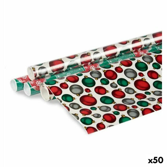Gift Wrap 70 x 200 cm Christmas Baubles Multicolour (50 Units)