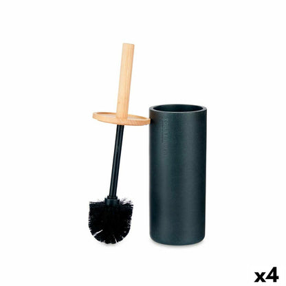 Toilet Brush Black Wood Resin 10,2 x 38 x 10,2 cm (4 Units)