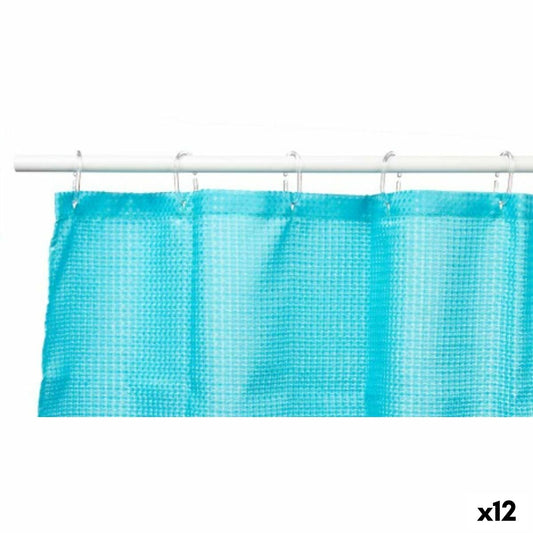 Tenda da Doccia Punti Azzurro Poliestere 180 x 180 cm (12 Unità)