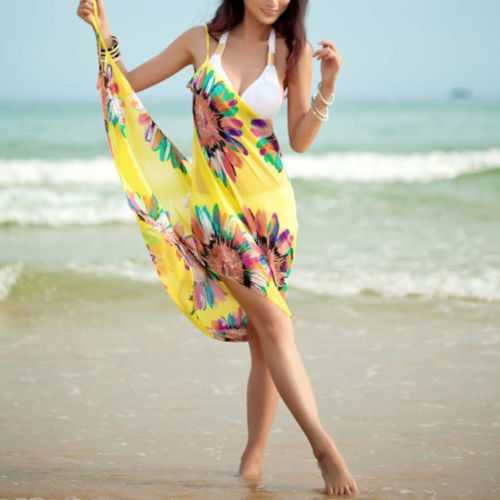Copri bikini stile avvolgente girasole