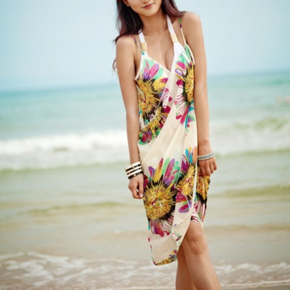 Copri bikini stile avvolgente girasole
