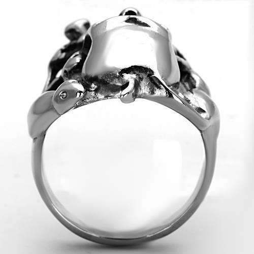 TK1315 - High polished (no plating) Stainless Steel Ring with Epoxy