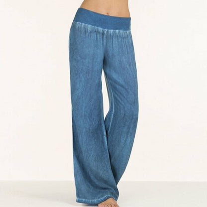 Pantaloni da donna Jeans casual a gamba larga in denim 