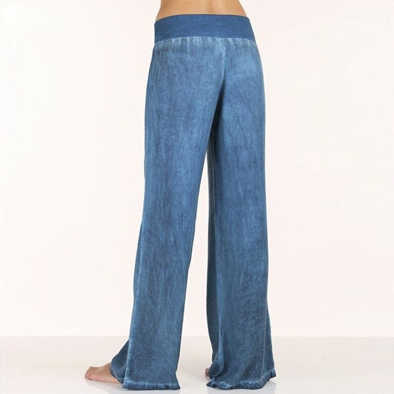 Women Pants Casual Denim Wide Leg Jeans