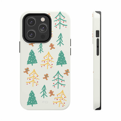 Custodia rigida Christmas Tree per iPhone con ricarica wireless