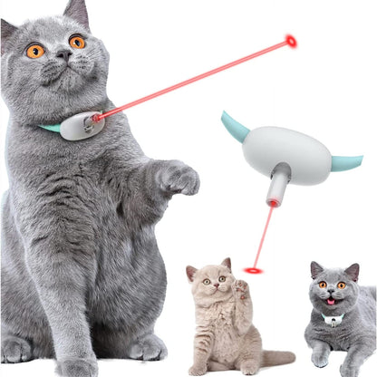 Giocattolo automatico per gatti Laser intelligente che prende in giro Collare per gatti Ricarica USB elettrica Gattino Giocattoli divertenti Articoli per animali domestici di addestramento interattivo