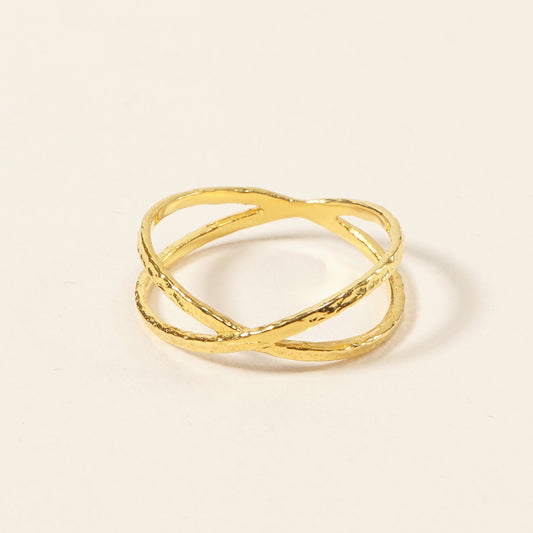Doppio anello in oro delicato anello minimalista