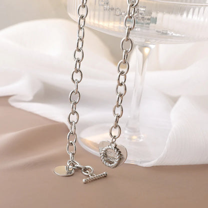 Womens Chain Necklace with Love You More Heart Shape Pendant