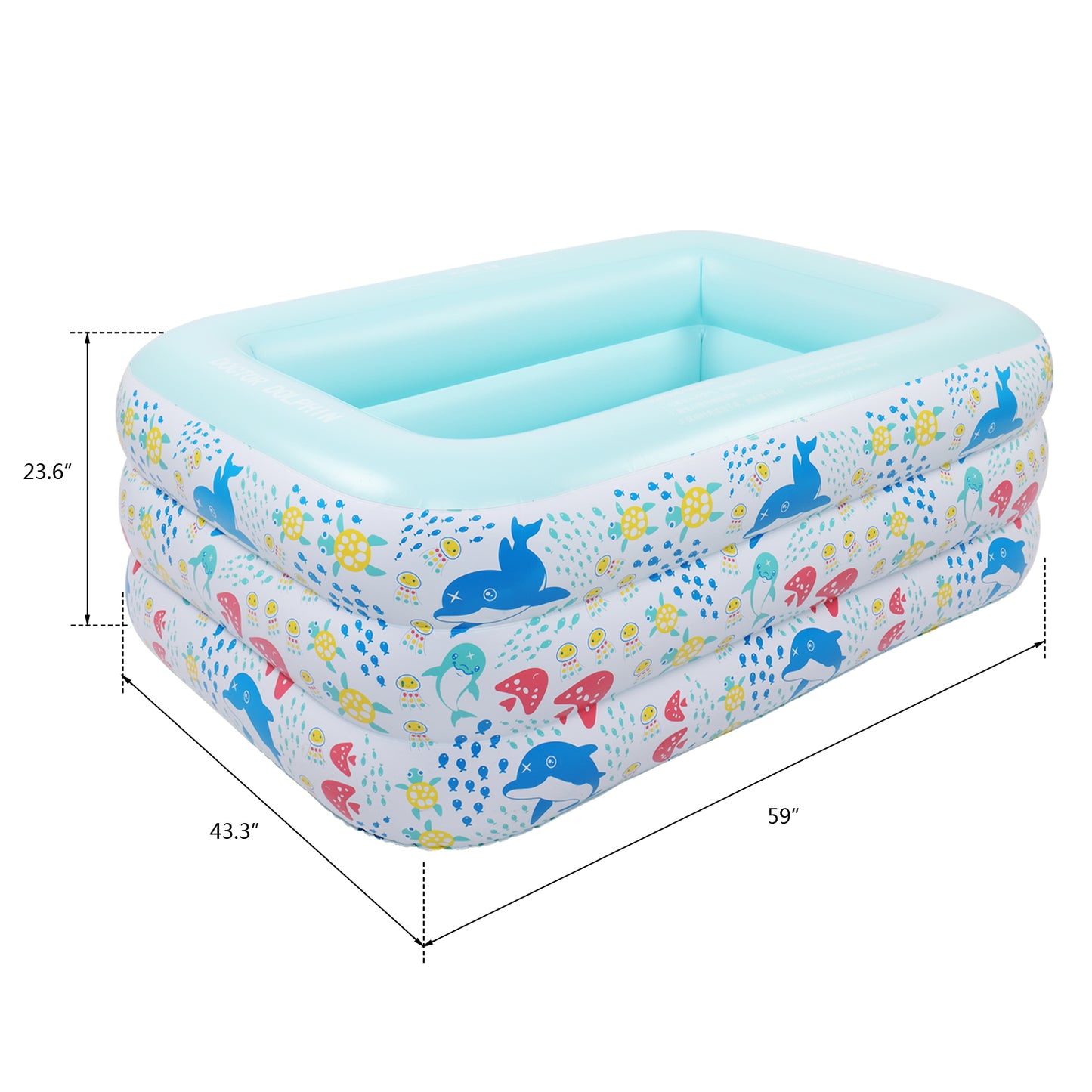 Piscina gonfiabile per bambini 59" X 43,3" X 23,6". 