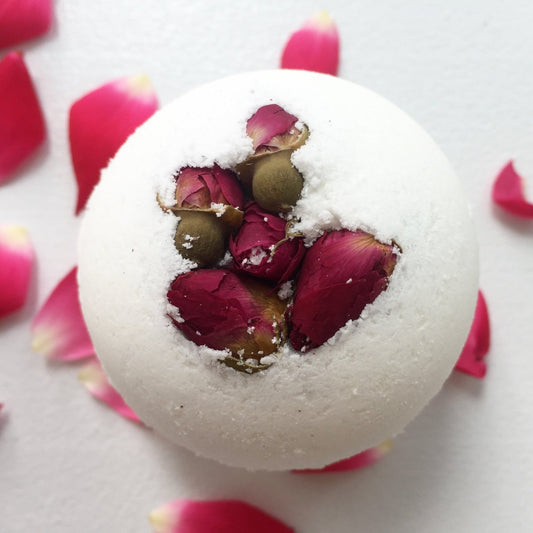 Bomba da bagno ai fiori di rosa