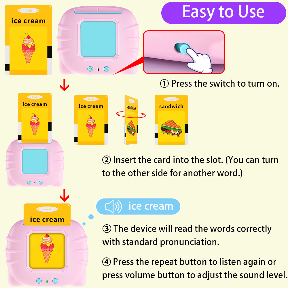 Schede cognitive elettroniche per bambini Schede flash parlanti Audiolibri 