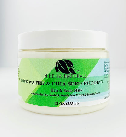 Maschera per il cuoio capelluto con acqua di riso e budino di semi di chia